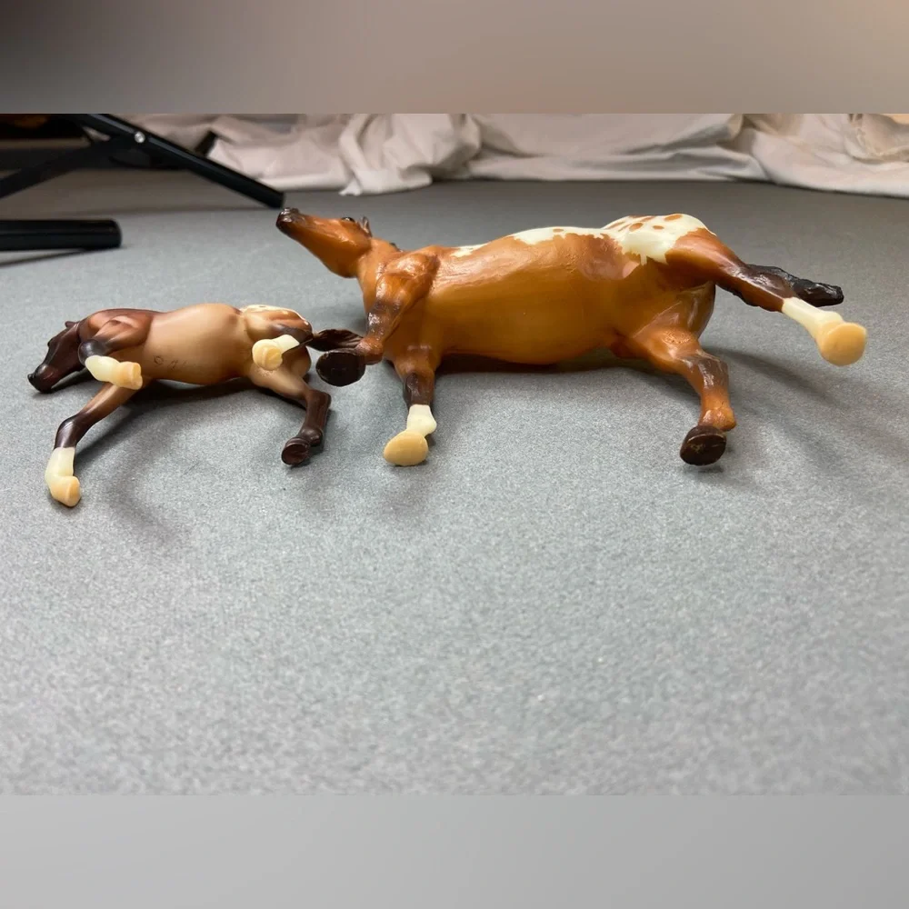 Breyer Horse Model #62005 Mares and Foals Appaloosa Mare and Morgan Foal